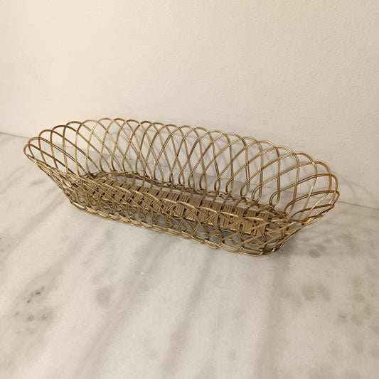 Gold woven metal basket