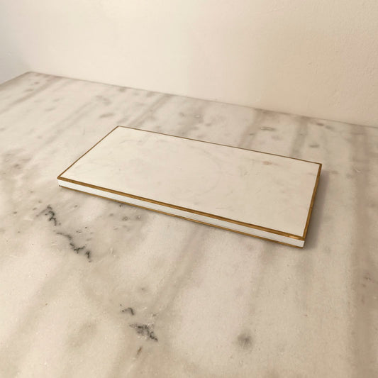 Marble tray brass edge