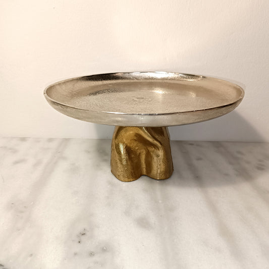 Silver metal cake stand
