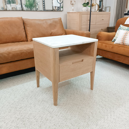 Tosca Pedestal White Marble