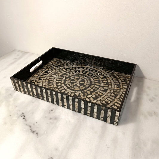 Roman capiz rectangle tray